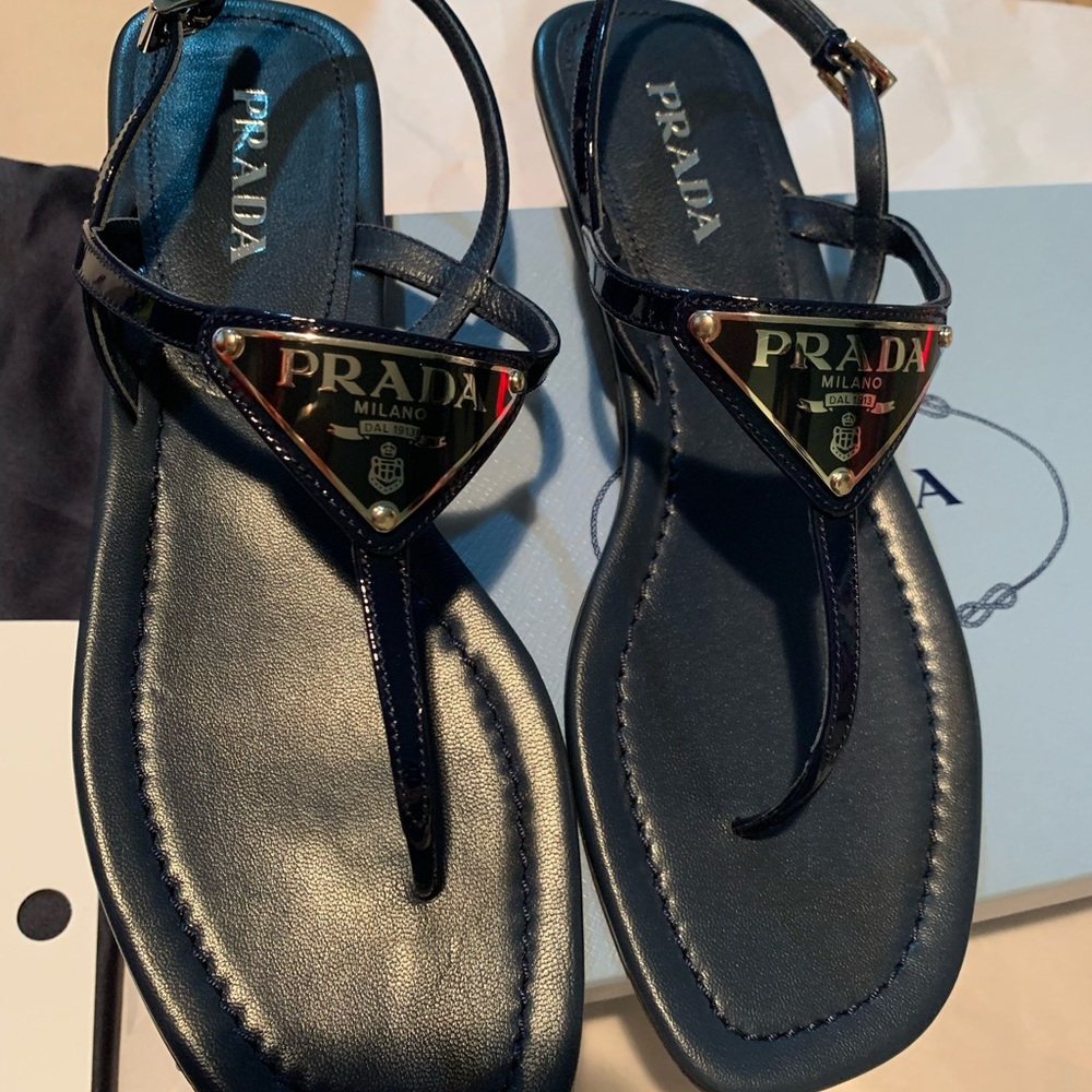 Prada Triangle Logo Sandal, New, never worn